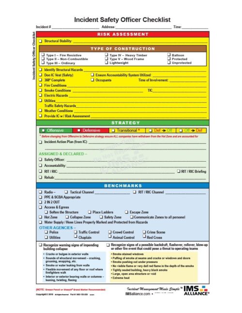 Incident Safety Officer Board Front