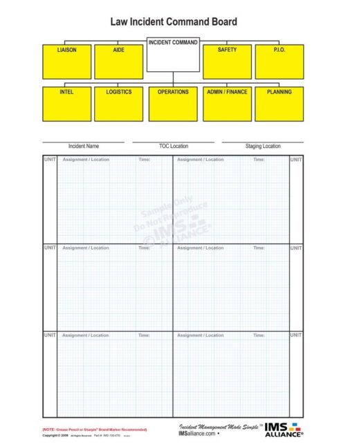 Law Incident Command board Front