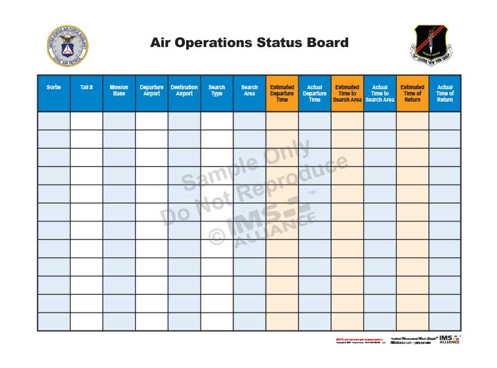 Civil Air Patrol Air OPS Status Board 718x532