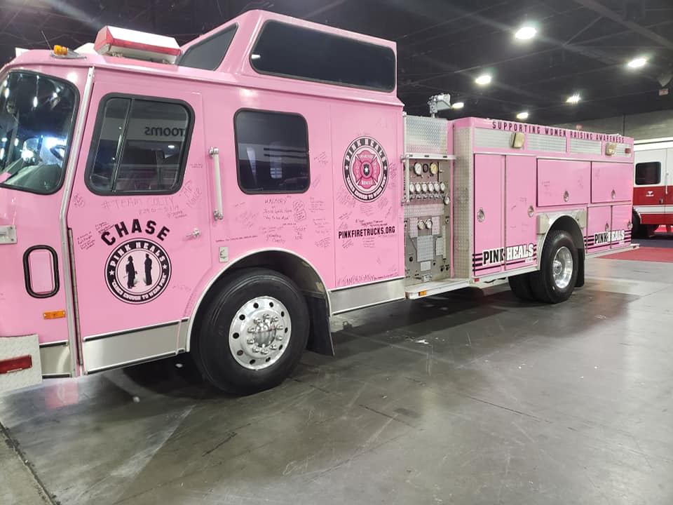 Pink side view Pink Fire Truck