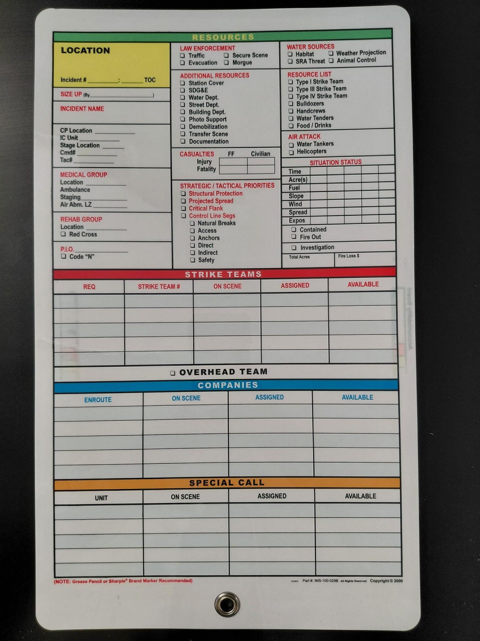 Wildland Fire Incident Command Board - AS IS - Image 2