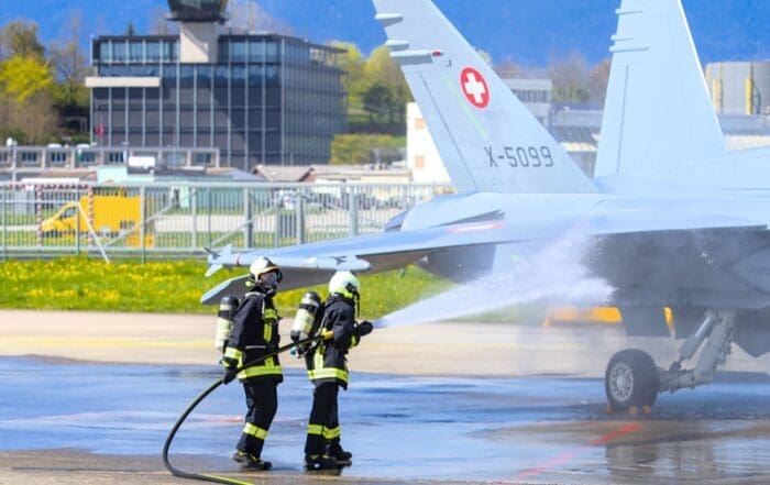 Firefighters conduct exercises to improve incident response time for emergencies involving aircraft.
